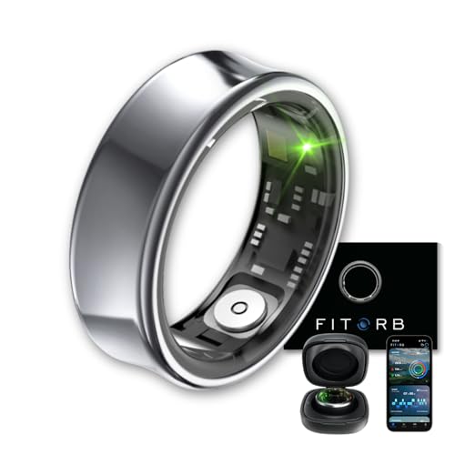 Fitorb Smart Ring Pro - Das Original. High-Tech Fitness- & Gesundheitsring Schlafanalyse 24/7 Aktivitätstracking. Temperaturmessung Stress. Proberinge. (Neptun Grau 20 0 mm (10))