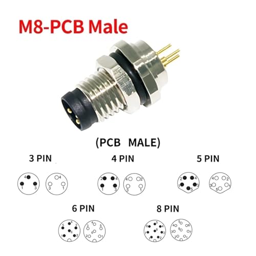 Conector de aviación M8 de 8 pines hembra macho para paneles industriales 3