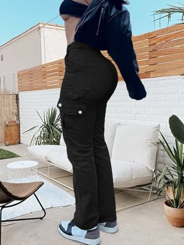 Cargo Pants for Women High Waisted Casual Pants Work Pants Baggy Stretchy Straight Leg Pants4