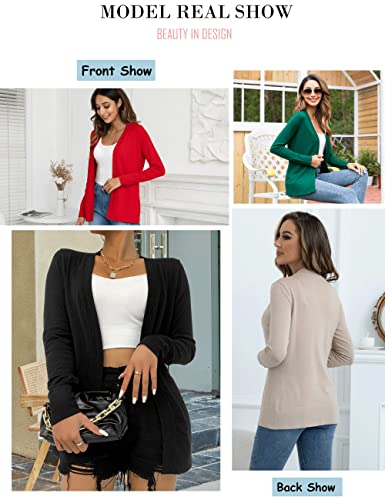 LIENRIDY Women's Cardigans Lightweight Long Sleeve Open Front Sweater Cardigan, S-XL2
