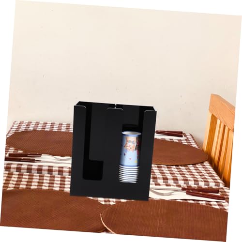 Porte-gobelet en acrylique noir mural pour en finir avec le désordre des verres jetables