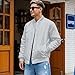 URVIP Men's Solid Fashion Varsity Jacket Causal Slim Fit Baseball Letterman Bomber Jackets Gray 3XL