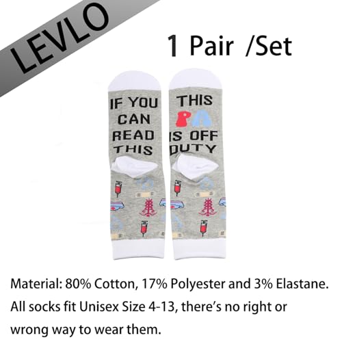 LEVLO 1 Pair Physician Assistant Hospital Socks This PA is Off Duty Medical Nurse Socks Physician Assistant Graduation Gift2
