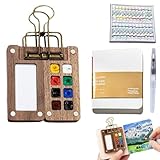 Tobios Watercolor Kit, Tobios mini Watercolor Paint Sets, Tobios Pocket Artist Watercolor Travel Set, Wooden Grid Paint Box for Painters Artists Students (B1)