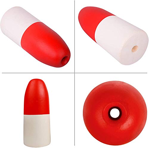 SILANON Crab Trap Floats Buoy -2 Pack Red/White Kayak Crab Pot Shrimp Trap Float Stabilizers Marker Buoys for Fishing 5x11