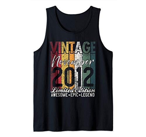 November 2012 8th Birthday Gift 8 Years Old Vintage Retro Camiseta sin Mangas