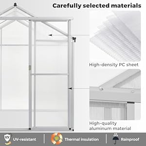 6x10ftgreenhouseforoutdoorspolycarbonategardenbackyardgreenhousewithadjustableroofventaluminumlargewalkingreenhousesilver Urban Country Home Decor 6 x 10 ft greenhouse for outdoors polycarbonate garden backyard greenhouse with adjustable roof vent aluminum large walk in greenhouse silver urban country home decor