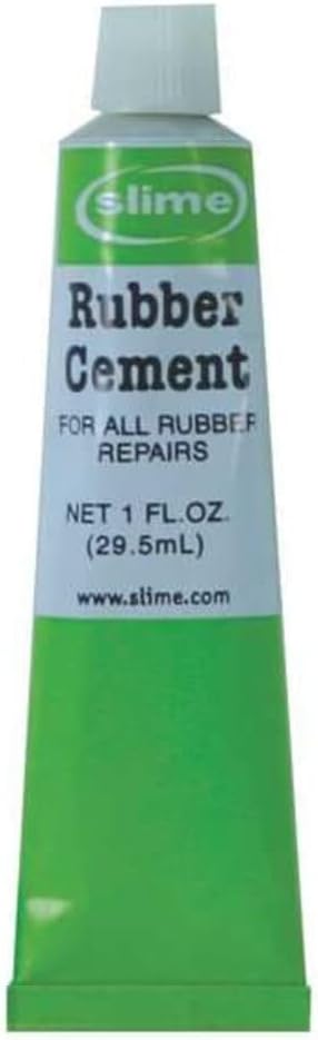 Slime 1051-A Rubber Cement, Tire Repair, Use with Slime Plugs or Patches, 1 oz. Tube