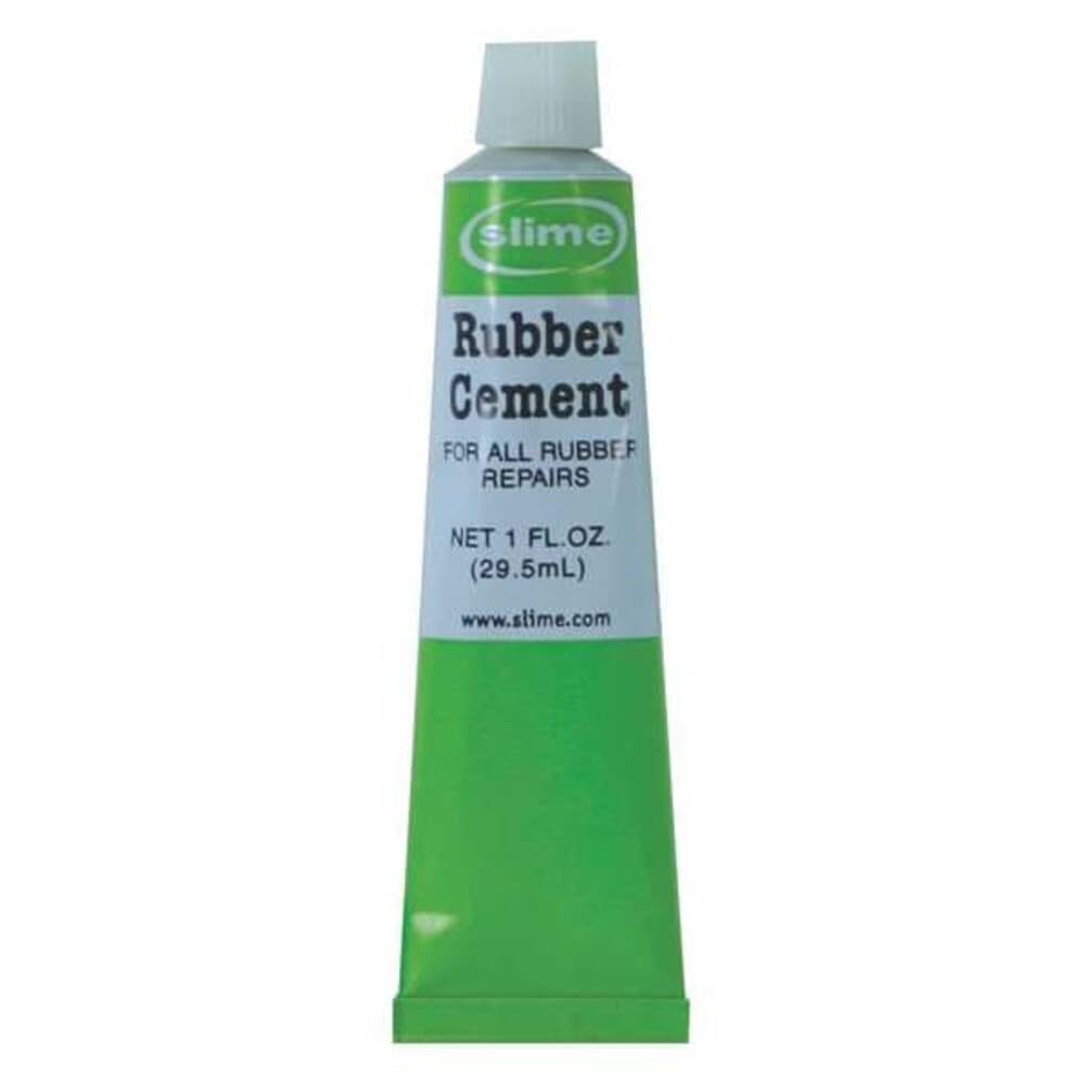 Slime 1051-A Rubber Cement, Tire Repair, Use with Slime Plugs or Patches, 1 oz. Tube
