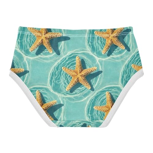 Cotton Toddler Underwear Floral Starfish Twirl Blue Sea Little Girl Panties Flower Underpants Briefs 2t2