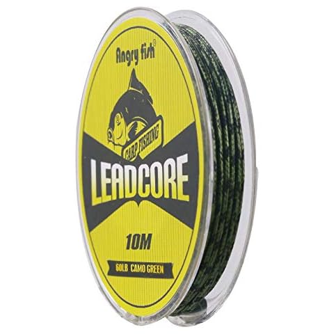 ANGRYFISH Braided Lead Wire Fishing Line Heavy Duty Low Elasticity Quick Sinking Carp Fishing Line Carp Rig Wire Fishing (Camo Green45LB-10M/32.8ft) Cover