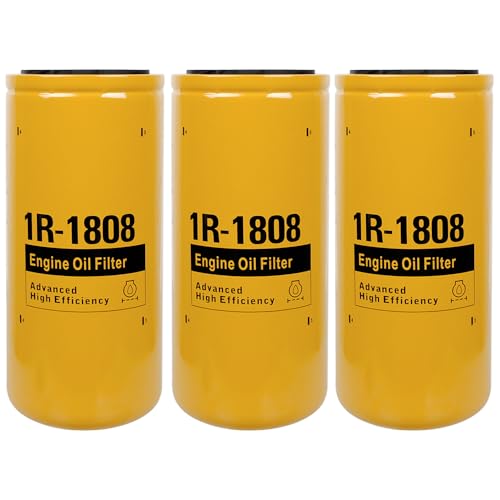 3PCS 1R1808 Oil Filter Compatible with Caterpillar 1R-1808 Oil Filter CAT 3406B 3408 3412C 3412 3306B Excavator Replace 275-2604