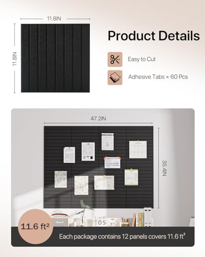 Image of Acoustic Panels 12 Pack Square Soundproof Wall Panels with 60 Adhesive Tapes, High Density Acoustic Foam Panels Sound Proof Foam for Home Office, Recording Studio, Ceiling, 12 inch X 12 inch X 0.4 inch