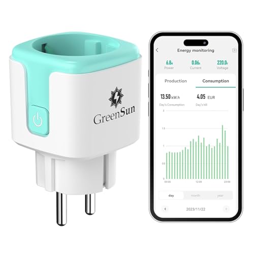 GreenSun Prise Connectée WiFi - Prise Connectée Prise Programmable Consommation