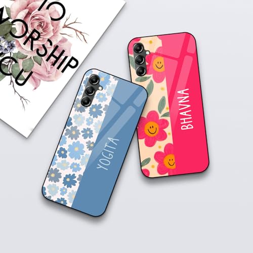 Image of COLORflow Back Cover Compatible with Samsung Galaxy A14 5G / 4G | Floral Names Customized | Shockproof TPU Bumper with Camera Protection Back Cover Compatible with Samsung Galaxy A14 5G / 4G