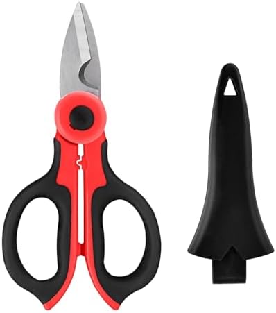 Electrician Scissors with Protective Cover, Stainless Steel Multi...