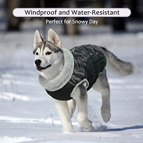 Lelepet Warm Dog Winter Jacket, Reflective Zippered Dog Coat With Harness, Windproof Cold Weather Coat Snow Jacket For Small Medium Large Dogs, Turtleneck Fleece Dog Vest Pet Apparel For Winter #TOP5