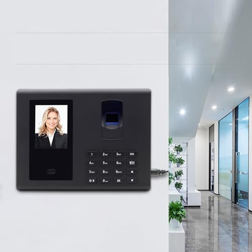 Relógio de Ponto, Máquina de Presença com Face, Cartão e Impressão Digital para Funcionários de Pequenas Empresas, Máquina de Entrada e Saída de Funcionários, Relógio de Ponto de Presença