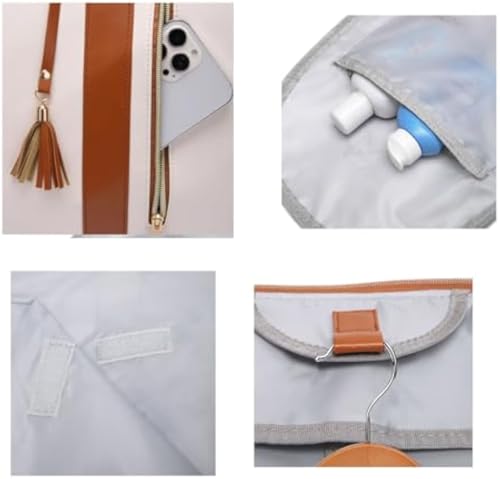 Luxemega Bag, Waterproof Travel Bags for Women, Luux Duffle for Travel, Garment Bag for Women Carry On, Travelher Foldable Clothing Bag (Blue stripes)3