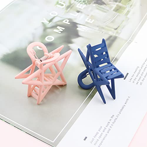 6 Pack Large Hollow Star Hair Claw Clips For Thick Hair, 2.9Inch Star Hair Jaw Clamp Non-Slip Hair Catch Barrettes Jaw Clamps For Women Girls #TOP2