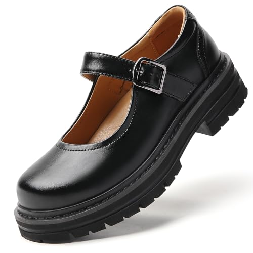 TKKAE - TKKAE Women's Black Platform Oxford Chunky Mary Jane Shoes - Size 8.5 - Best Deal on Amazon