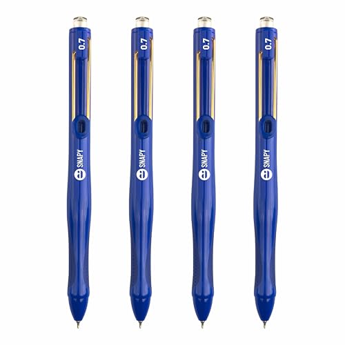 Image of Anupam Snapy Roller Gel Pen 0.7 mm, Waterproof Smooth Quick-Dry Dark Ink, Comfortable Grip Exam & Office Pen, Refillable (Blue Body BlueInk, Pack of 4)