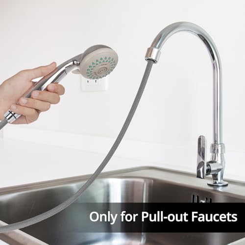 QWORK® Wasserhahn Schlauch 150cm, Nylon Brauseschlauch M15/1 x 1/2 Zoll, Schlauch für Pull-Down Wasserhahn, für Küchen- & Badarmaturen