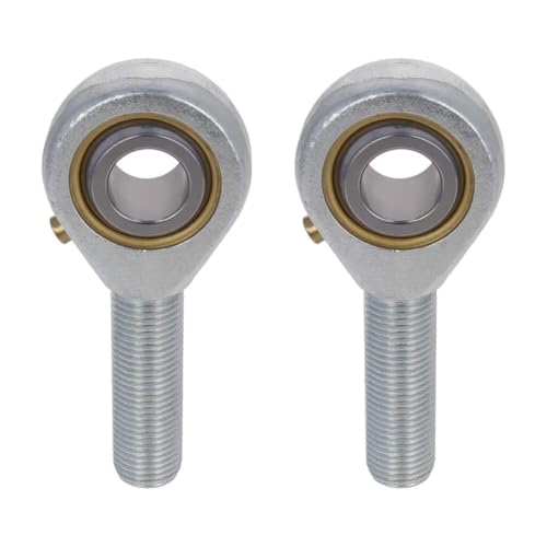 Bztoolbox 2Pcs POSB8 Rod End Bearings, 1/2 Inch Bore Pre-Lubricated Bearings, 1/2-20 Male Thread Right Hand