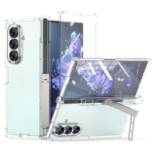 Designed for Samsung Galaxy Z Fold 7 Case with S Pen Holder & Hinge Protection &Kickstand,Built-in Screen Protector 360 Degree Full Body Protective Phone Case Cover for Z Fold 7 (Clear) by SQMCase - Used condition - US$16.68