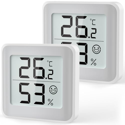 MeesMeek Indoor-Thermometer Feuchtigkeitsmesser-Hygrometer-Monitor mit großem LCD-Digitaldisplay,Komfortanzeige,℃/℉-Umschalter sowie...