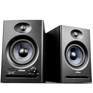 Ortizan C7 Dual-Mode 2.0 Studio Monitors, Active Monitor Speakers for Near Field Music Production, Bluetooth 5.3 Wireless Computer PC Monitor Gaming Bookshelf Speakers(Pair, Black)