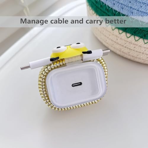 Image of Protective Charger Case for iPhone 18W 20W iPhone 15 14 13 12 11 Pro Max Charging Cable Charger Protective Cover Data Cable Protective Sleeve -(Yellow BEE)
