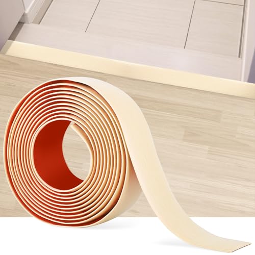 Seuil de porte autocollant en vinyle grain de bois beige pour harmoniser vos pièces