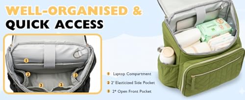 Image of Baby Diaper Bag | Diaper Bag for Mothers For Travel | Baby Bags For Mothers Carry | Baby Diaper Bag For Mother For Travelling | Lugguage Nappy Handbags with Changing Mat