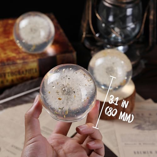 1st Heaven Gold Foil Dandelion Paperweight in Crystal Glass – Real Preserved Dandelion with Gold Leaf, Symbol of Hope, Luck & New Beginnings – Elegant Wish Gift with Gift Box & Card - Thumbnail 3