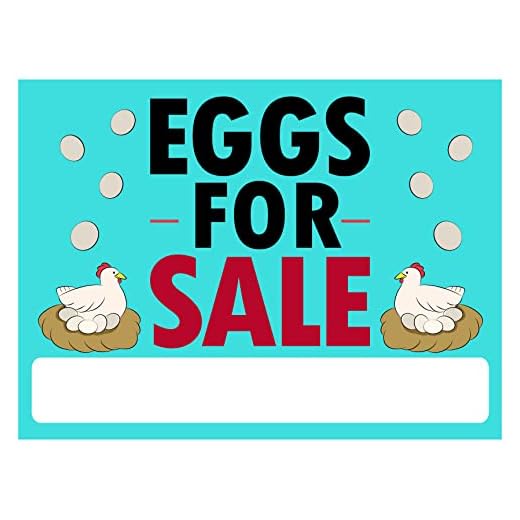Two (2) Pack Custom + Personalized 18x24" Eggs For Sale Yard Sign, Metal Stake Included, by Legit Fast Printing
