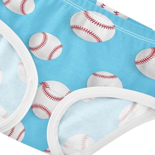 Cotton Toddlers Underwear Floral White Baseballs Red Stripes Blue Little Girl Panties Funny Kids Briefs Undies 2t4