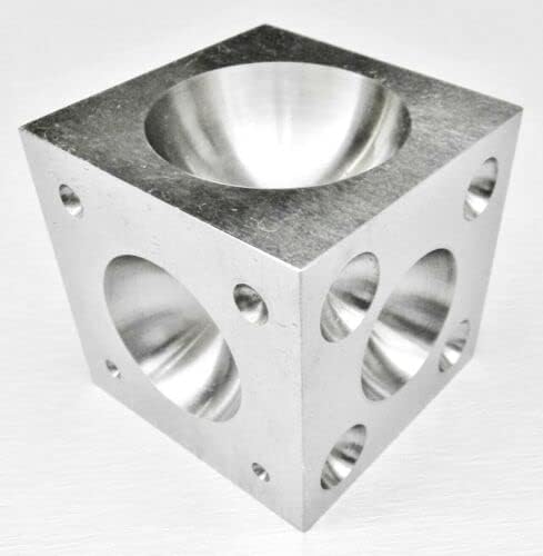 DAPPING Block Steel DAPPING Cube 60mm Square 21 Half Sphere DEPRESSIONS 4-45mm
