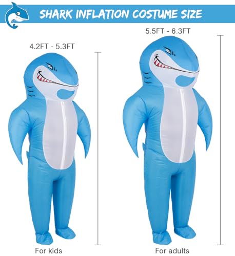 50% Off Halloween Inflatable Shark Costume for Adults & Kids