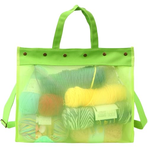 Image of Knitting Bag Large Yarn Storage Organizer,Yarn Bags for Crocheting,Crochet Storage Bags for Crochet Hooks,Knitting Needles,Knit Bags Ideal Knitting & Crochet Gift(Green)