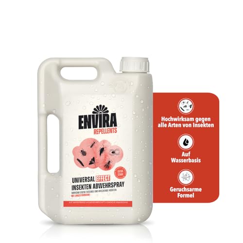 Envira Universal Effect Insekten Abwehrspray 2 Liter - Extra starkes Spray mit Langzeitwirkung gegen Trauermücken, Silberfische, Lebensmittelmotten & weiteres Ungeziefer - Mittel gegen Insekten