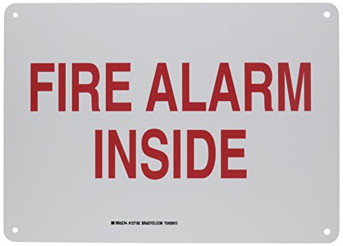 Panneau de sécurité incendie rouge sur blanc Brady grand format 35,6 cm
