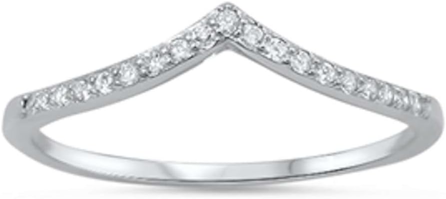 Oxford Diamond Co Colors Available! Solid Sterling Silver .925 Chevron Thumb V Shape Ring Sizes 3-13