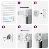 vidaxl zebra blind - dark grey fabric - polyester - 40x200 cm - modern pattern - chain hoist for easy light control - install with brackets or screws - perfect for living room, bedroom, office - Image 7