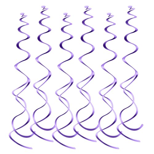 Image of Baby Shower & Princess Party Decorations - Purple Hanging Swirls 48 Pack, Sweet 74cm Spirals for Easter Celebration & Theme Birthday