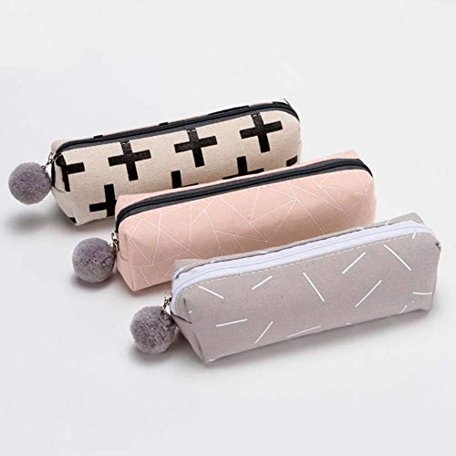 Preisvergleich Produktbild HOMIXES Federmäppchen niedlichen stilvollen Stift Federmäppchen mit großer Kapazität Reißverschluss Schreibwaren Beutel Make-up Kosmetiktasche Schule Veranstalter, 3 Pack 3 Farben