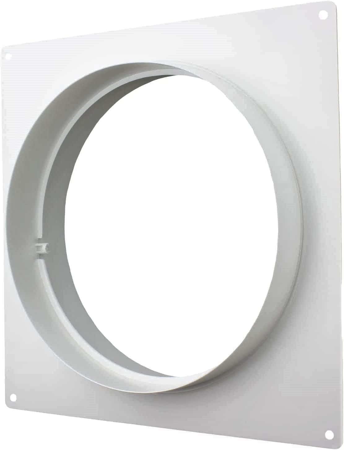 Fantronix 200mm Round Plastic Wall Plate with Spigots – Ventilation Ducting Connector Flange for Extractor Fans, Bathroom, Kitchen & HVAC Systems