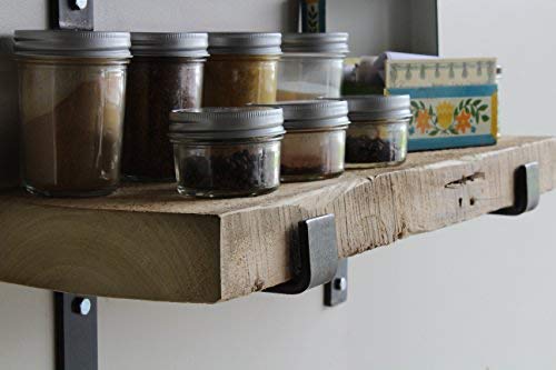 Urban Legacy Accent Shelves | Reclaimed Barn Plank | Set of 2 with Full Brackets (Natural 24