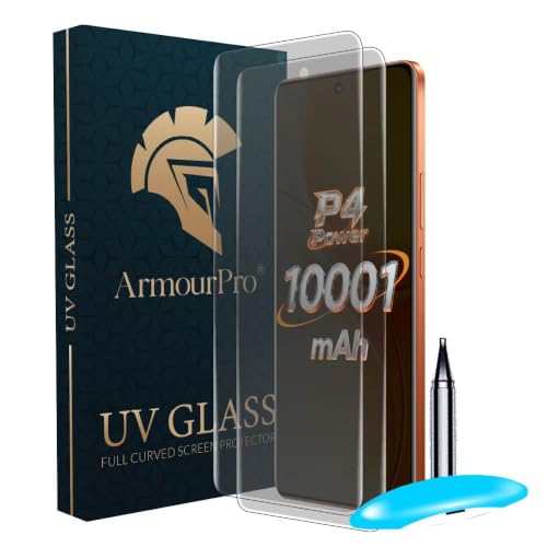 Image of ArmourPro 2 Pack Matte UV Tempered Glass for Realme P4 Power, 16 Pro Plus, Realme 15 and Realme 15 Pro 5G, Premium Curved Screen Protector with Anti-Glare Finish, Edge-to-Edge Coverage, Fingerprint Friendly and Case Friendly
