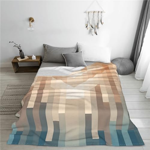 Couverture en micro polaire chaude plaid lit géométrique moderne - 8